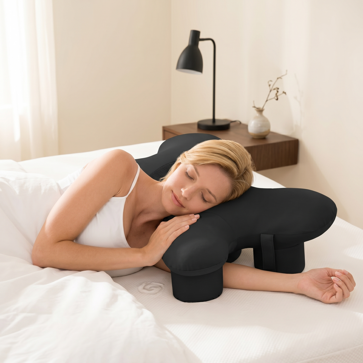 Kovelli Ergonomic Side Sleeper Pillow with Ear Hole