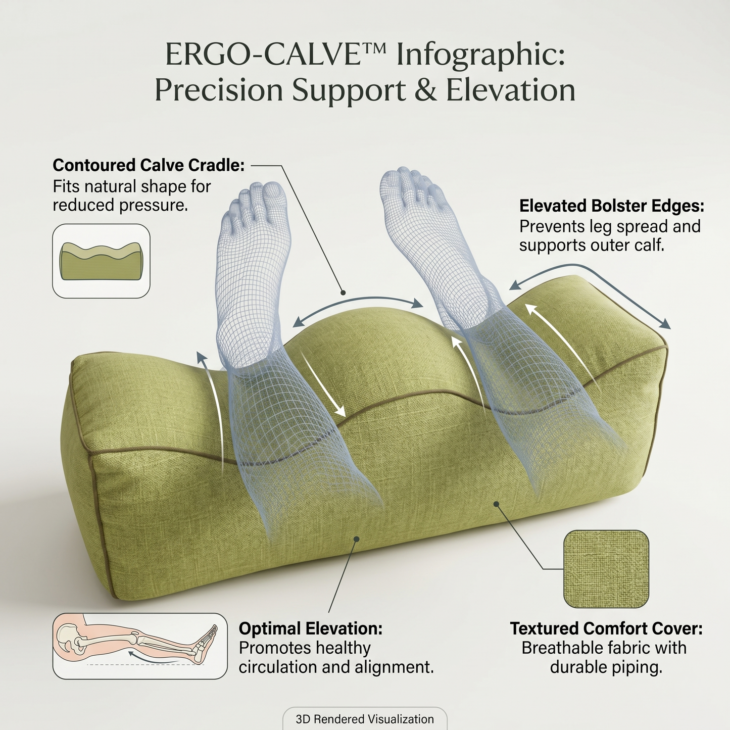 Ergonomic Leg & Hip Support Pillow for Relaxation & Elevated Comfort