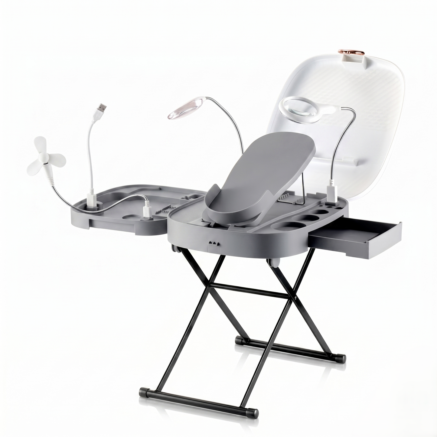Adjustable Foot Care Station – Elevated Comfort Platform with Light & Mirror for Easy At-Home Grooming