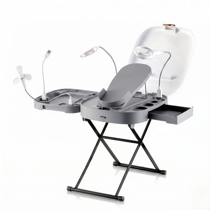 Adjustable Foot Care Station – Elevated Comfort Platform with Light & Mirror for Easy At-Home Grooming