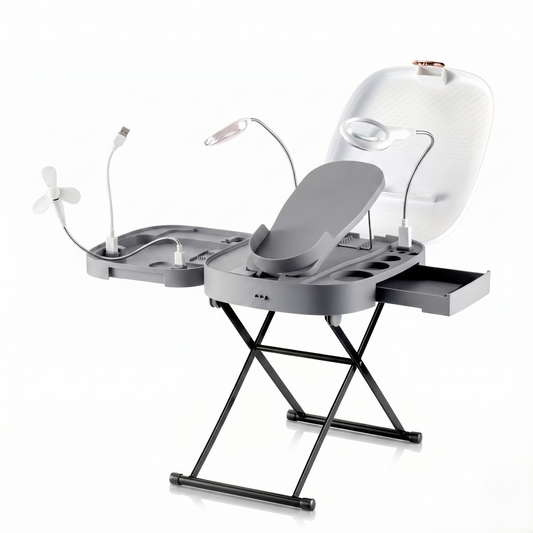 Adjustable Foot Care Station – Elevated Comfort Platform with Light & Mirror for Easy At-Home Grooming