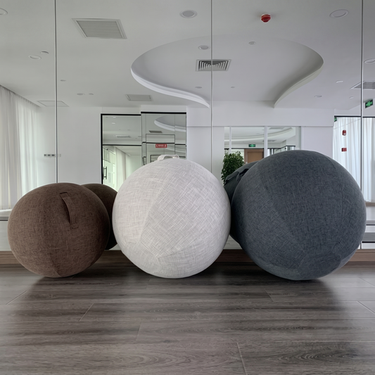 Premium Linen Yoga Ball Cover with Hidden Zipper & Carry Handle