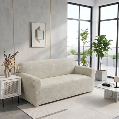 Stretch Jacquard Leaf Pattern Sofa Slipcover