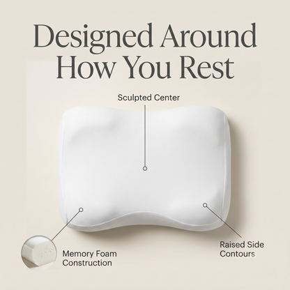 Ergonomic Contour Memory Foam Pillow for Side & Back Sleepers
