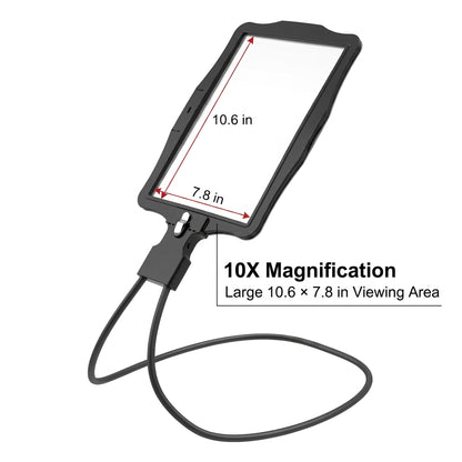10X Hands-Free Magnifying Glass with 50 LEDs & Flexible Gooseneck