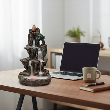 Zen Incense Holder with Mountain Landscape Design