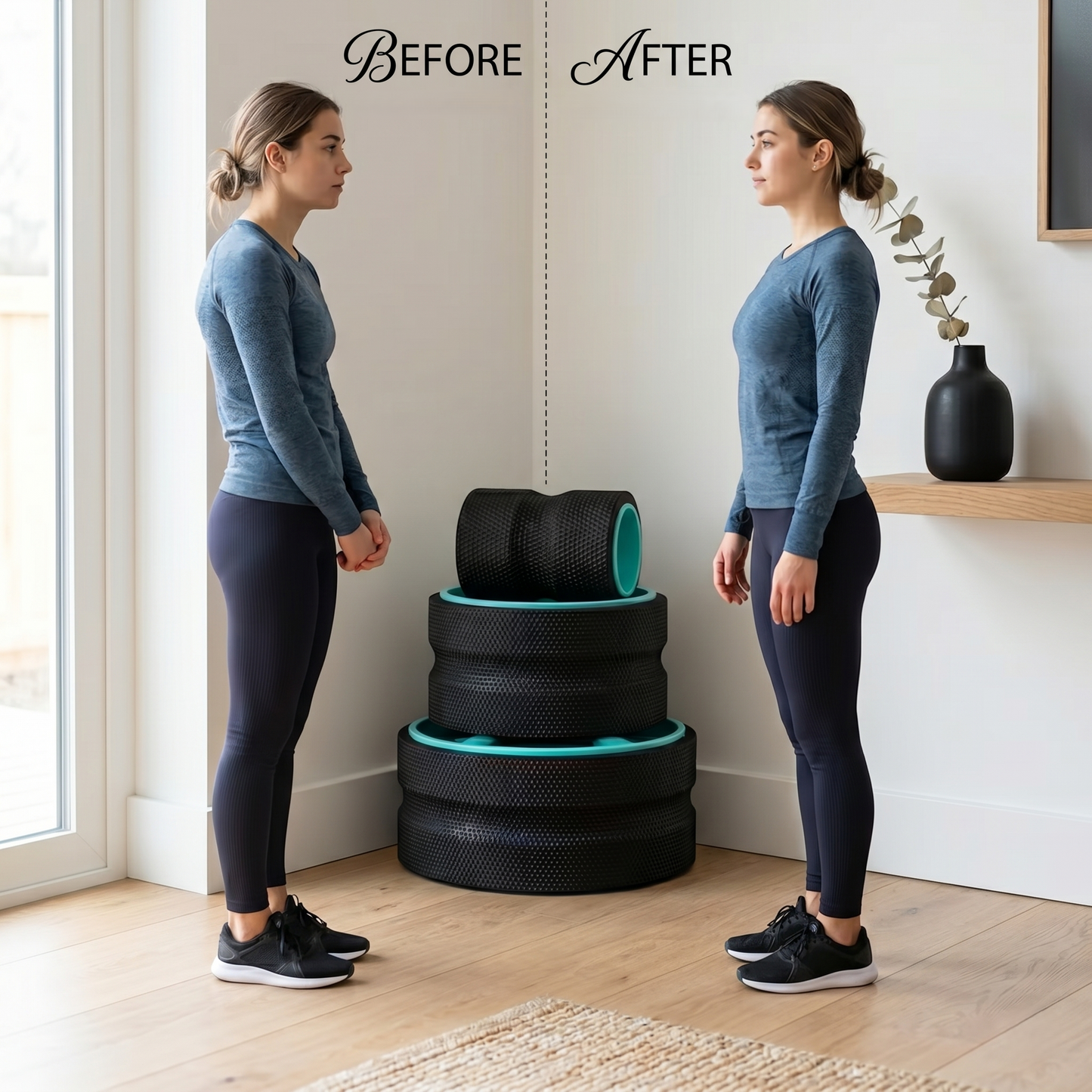 3-Piece Back Stretching & Spinal Alignment Roller Set for Daily Mobility & Recovery