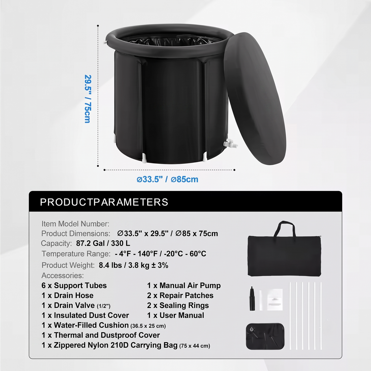 Portable Ice Bath Tub for Cold Water Routine & Home Recovery