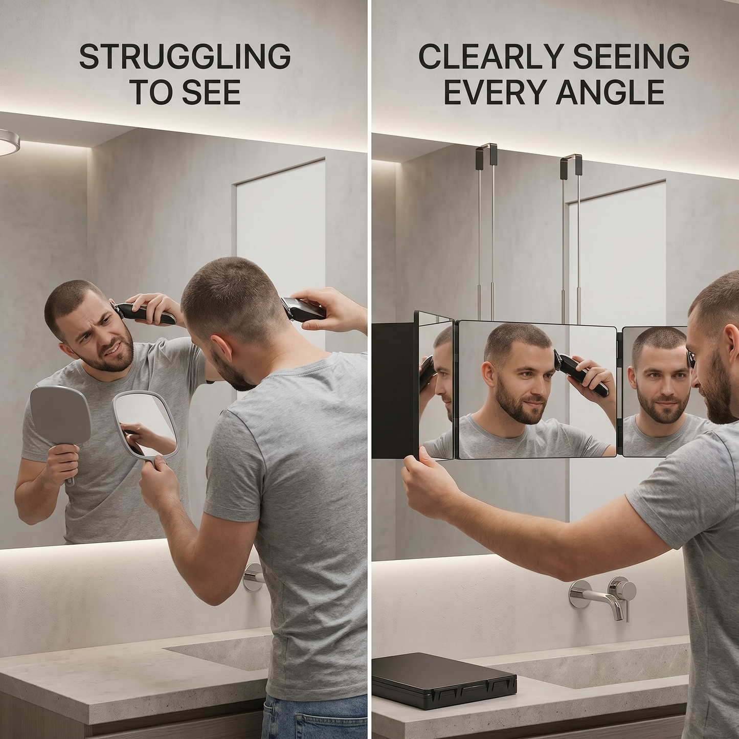 360° Folding Mirror – Full View Grooming & Self-Care Mirror
