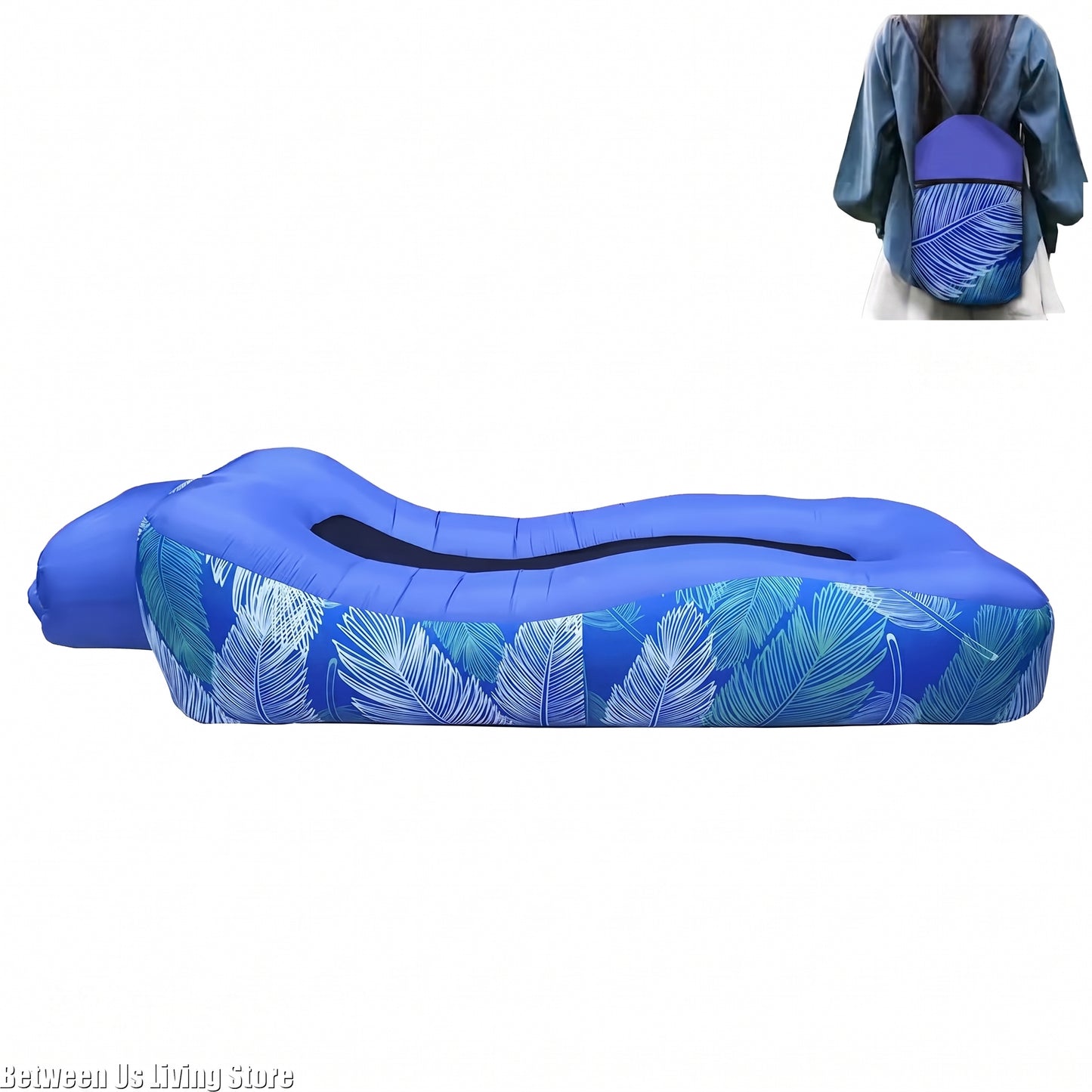 Full-Length Inflatable Lounger Sofa with Breathable Mesh Center