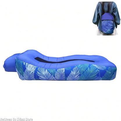 Full-Length Inflatable Lounger Sofa with Breathable Mesh Center