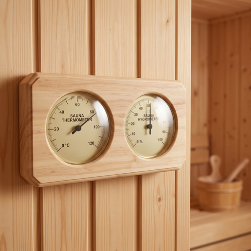 Wooden Sauna Thermometer & Hygrometer 2-in-1 Wall Gauge