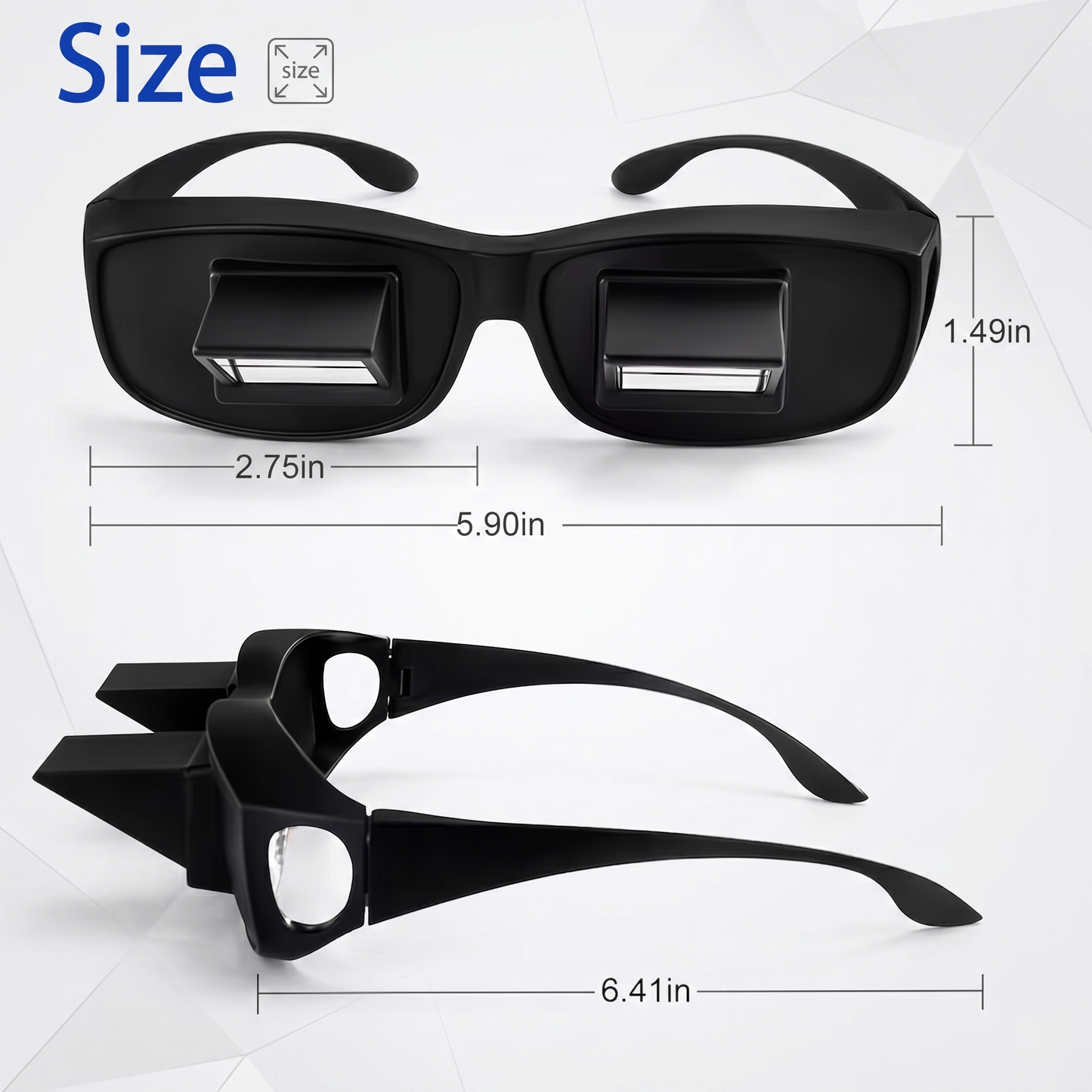 Prism Reading Glasses For Lying Down – Hands-Free Bed Reading & Viewing Glasses