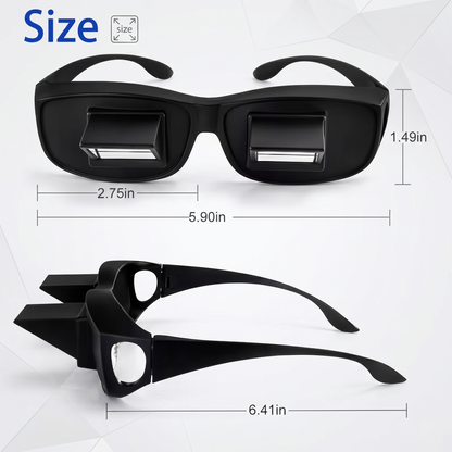 Prism Reading Glasses For Lying Down – Hands-Free Bed Reading & Viewing Glasses