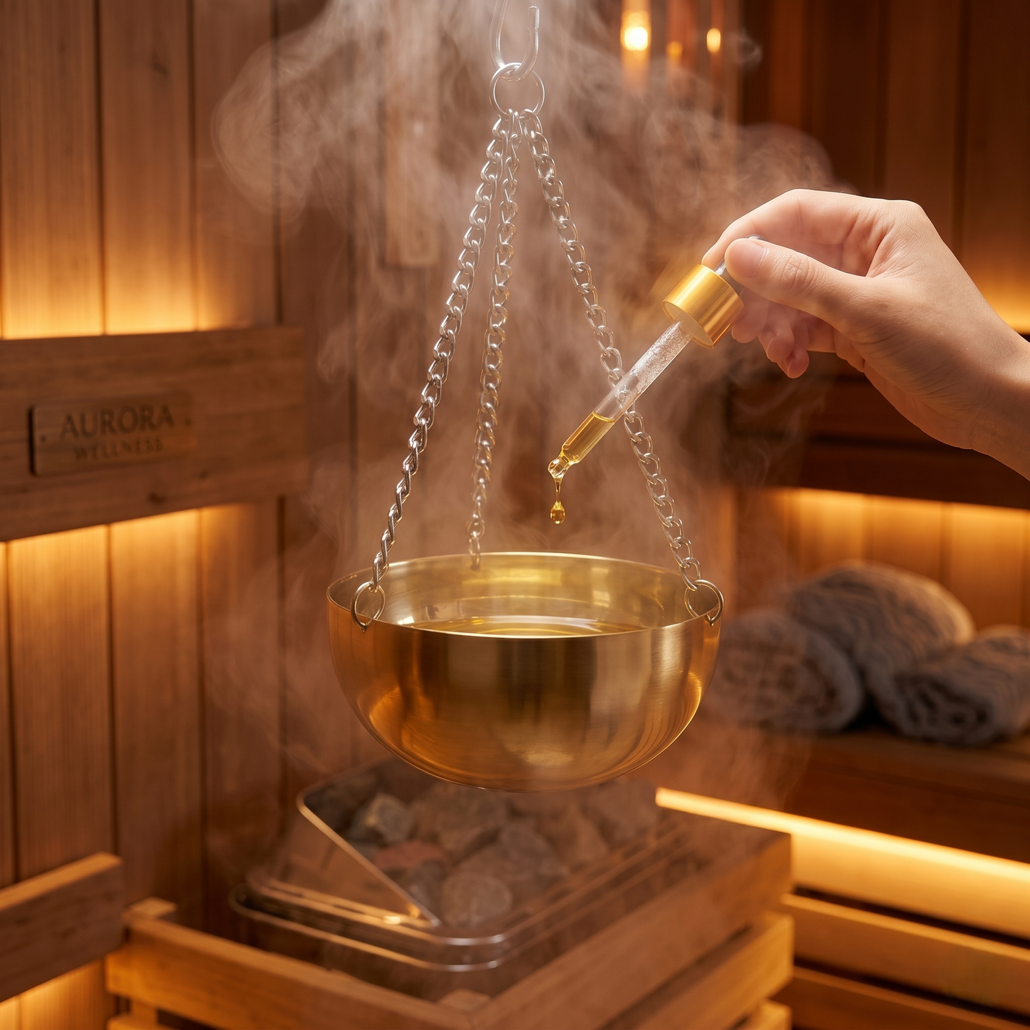 Premium Stainless Steel Sauna Aromatherapy Hanging Oil Bowl