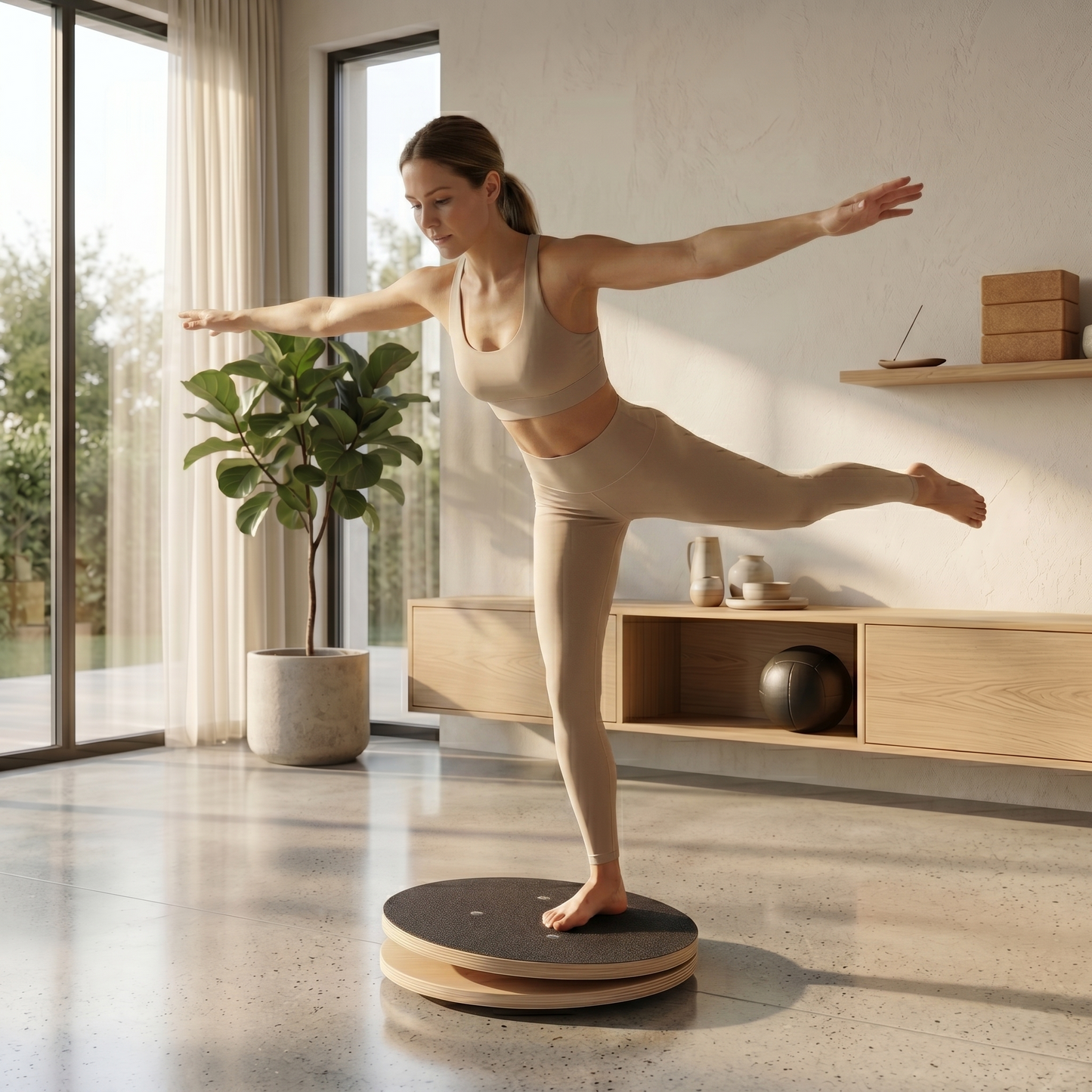 Rotational Balance Board for Home Fitness