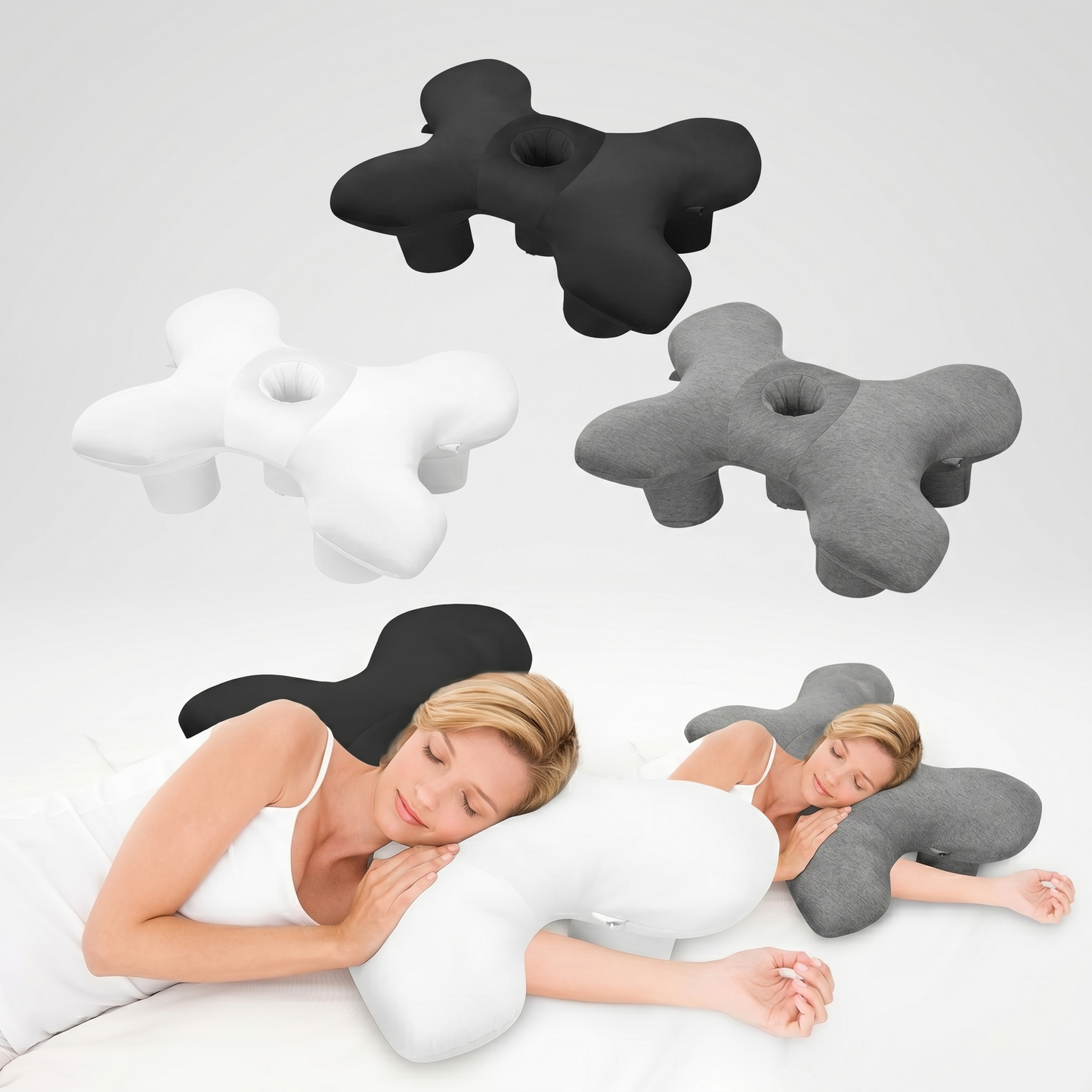 Kovelli Ergonomic Side Sleeper Pillow with Ear Hole