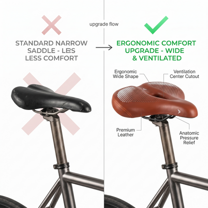 Wide Ergonomic Bike Saddle for Long Rides