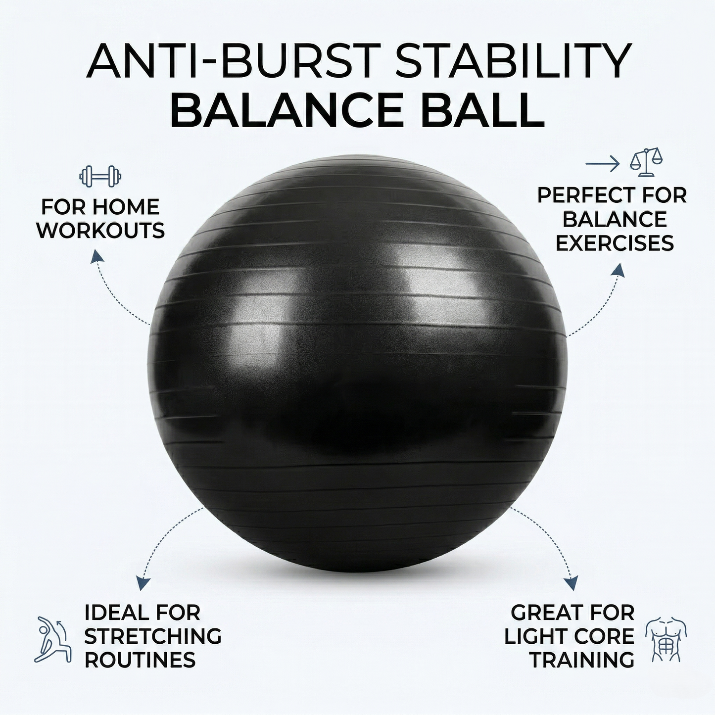 Anti-Burst Stability Balance Ball with Pump for Home Fitness