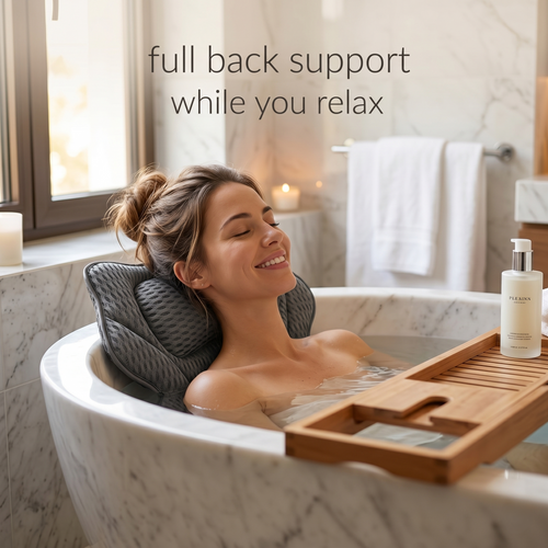 Full Back & Neck Bath Support Pillow with Suction Grip