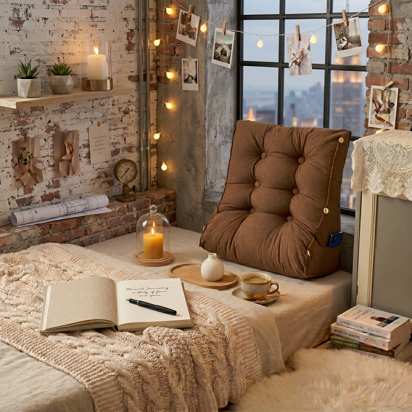 Tufted Reading Backrest Cushion Pillow