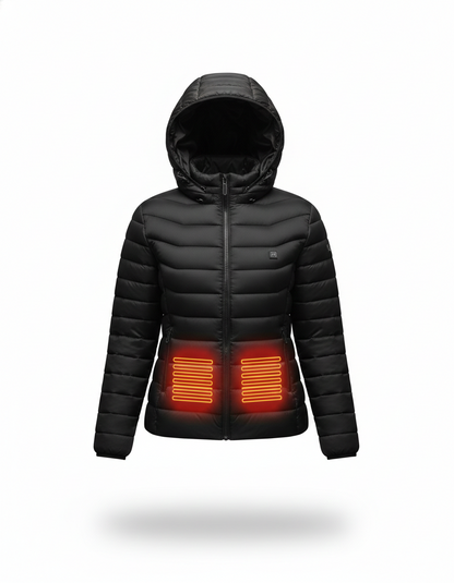 USB Heated Winter Jacket with Targeted Heat Zones