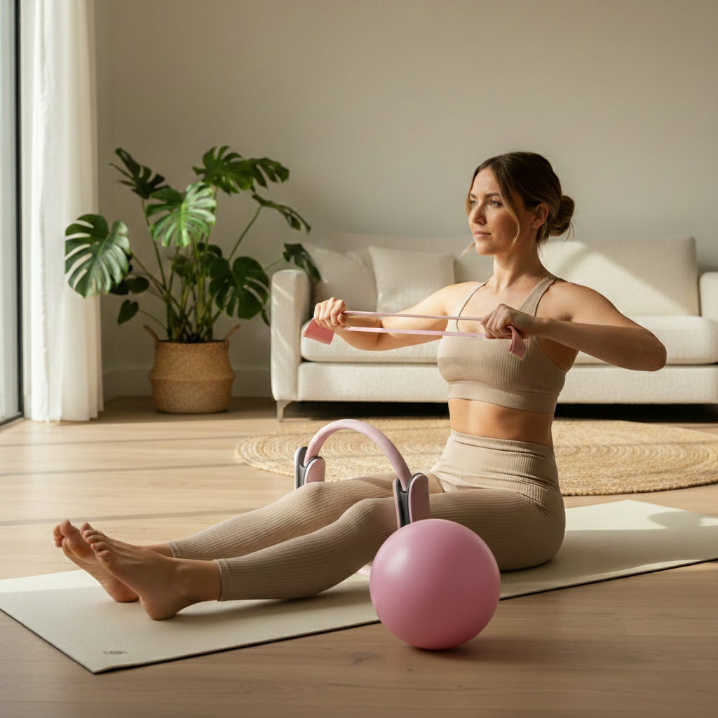 Pilates Fitness Ring, Ball and Resistance Band Set