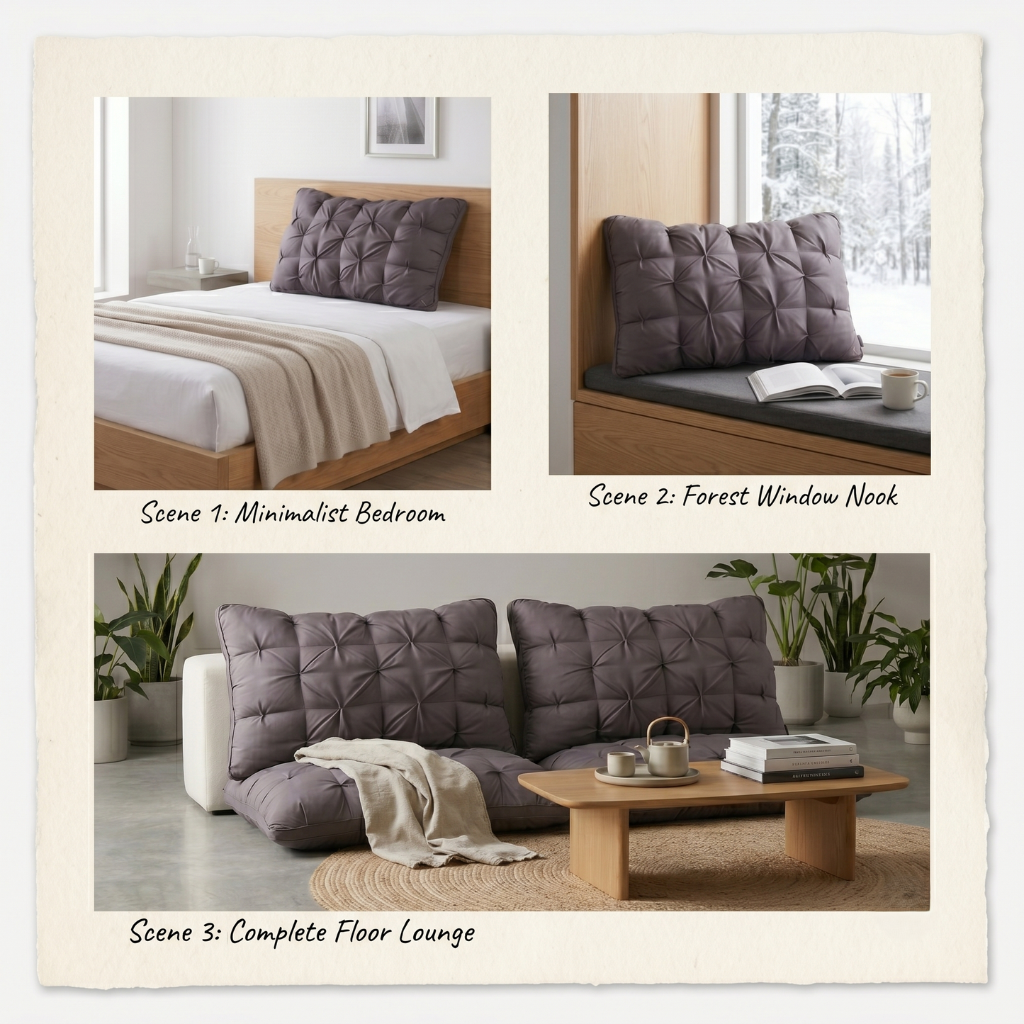 Tufted Plush Bed Rest Reading Pillow with Back Support Cushion