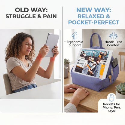 Hands-Free Bed & Couch Tablet Stand Pillow – Adjustable Soft Support for Phones & Tablets