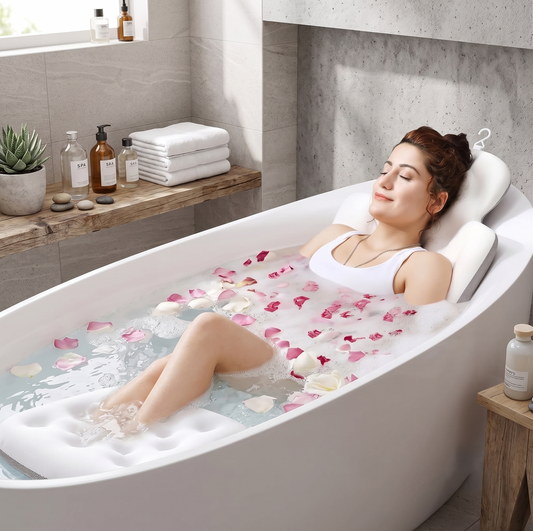 Full Body Bathtub Cushion Mat with Head, Back & Leg Support