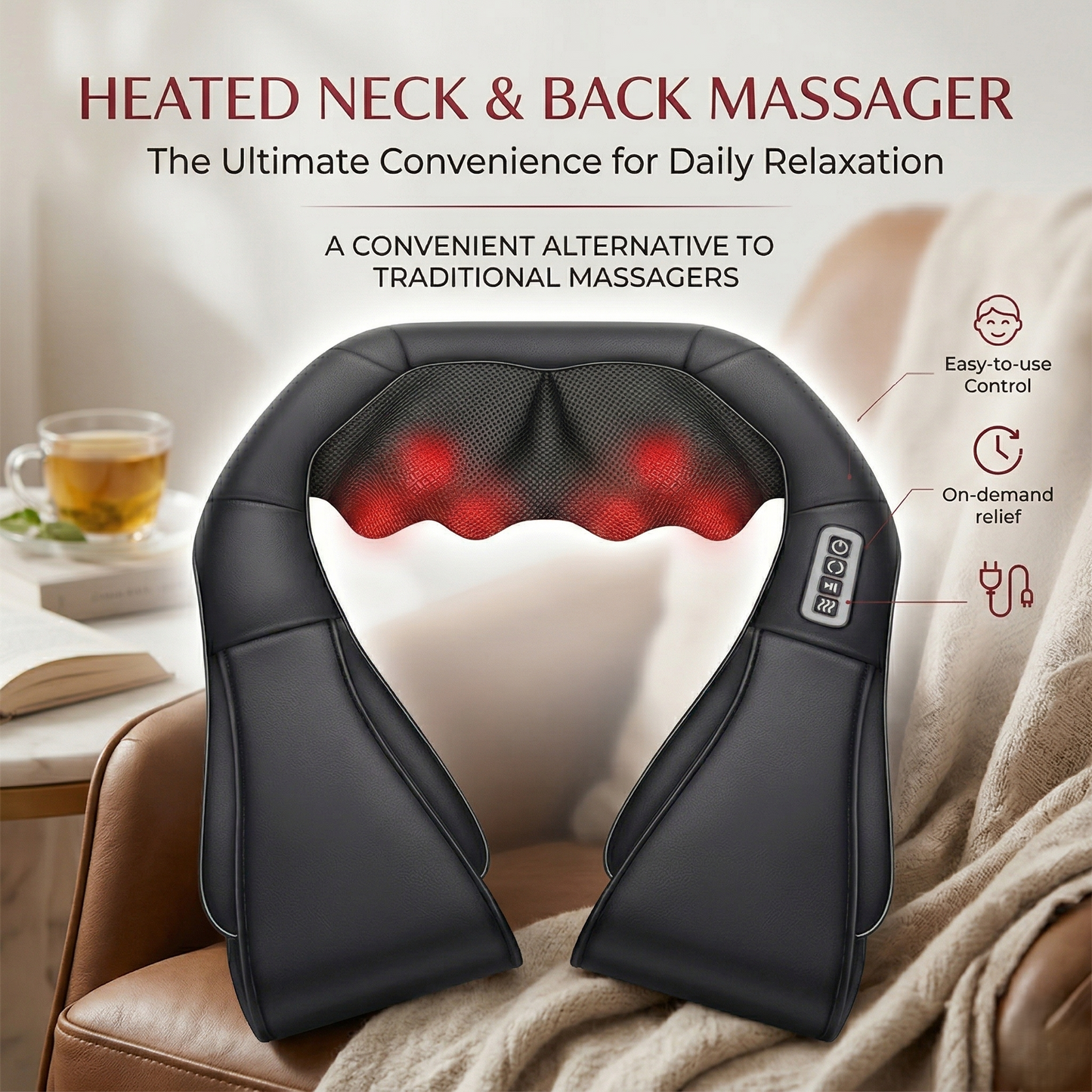 Heated Neck & Back Massager for Everyday Relaxation