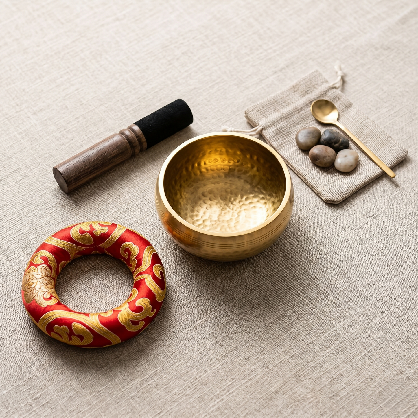 Handcrafted Tibetan Singing Bowl Meditation Set