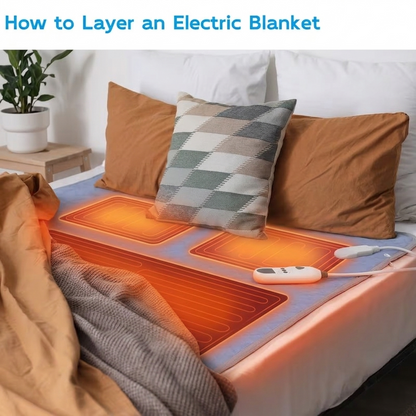 Heated Bed Mat Pad – Soft Electric Warming Pad with Adjustable Heat for Nighttime Comfort