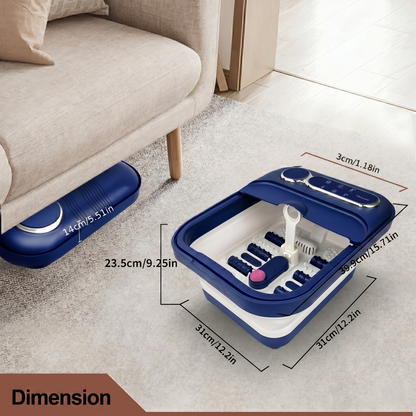 Collapsible Heated Foot Spa Bath With Temperature Control & Massage Rollers