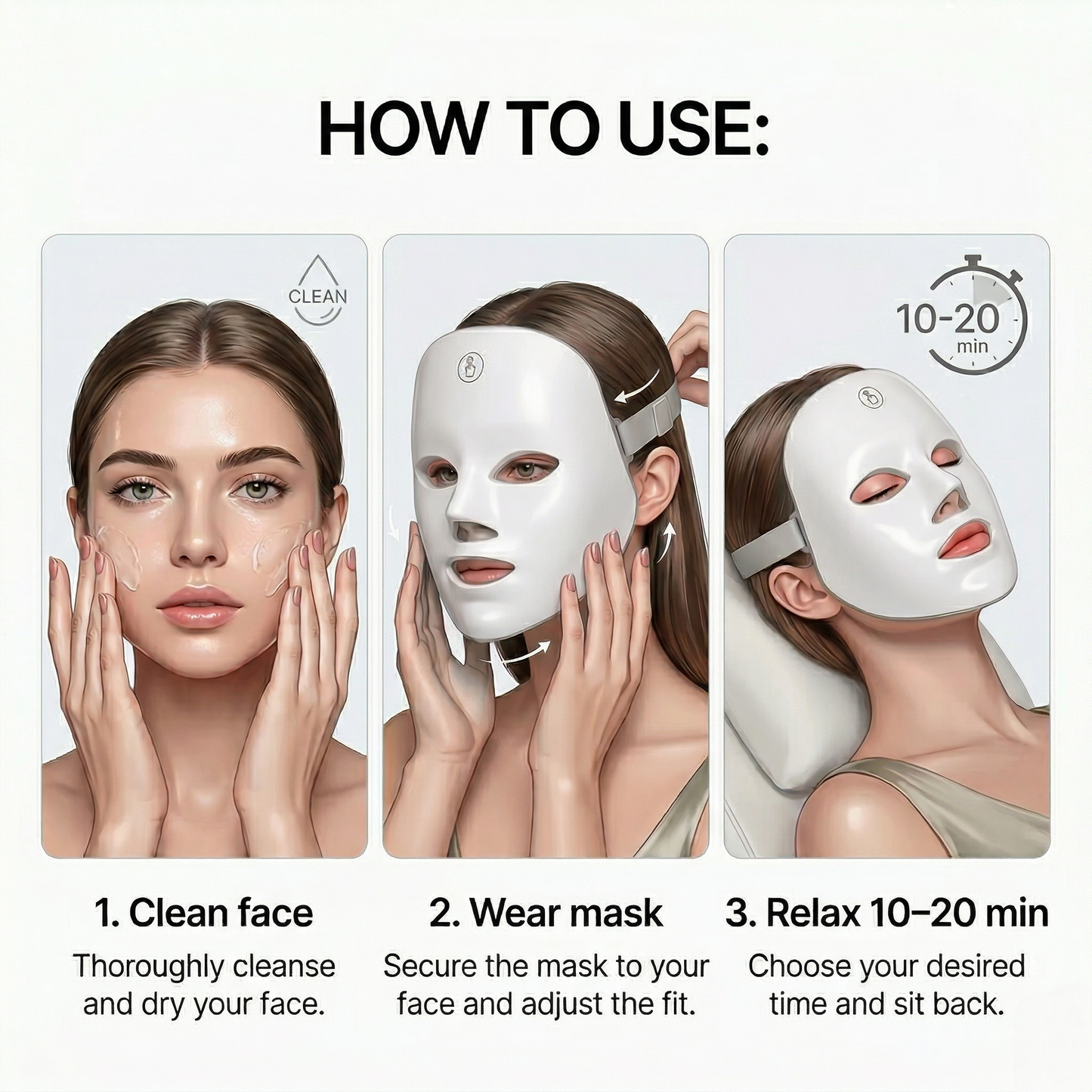 LED Light Face Mask for At-Home Skincare
