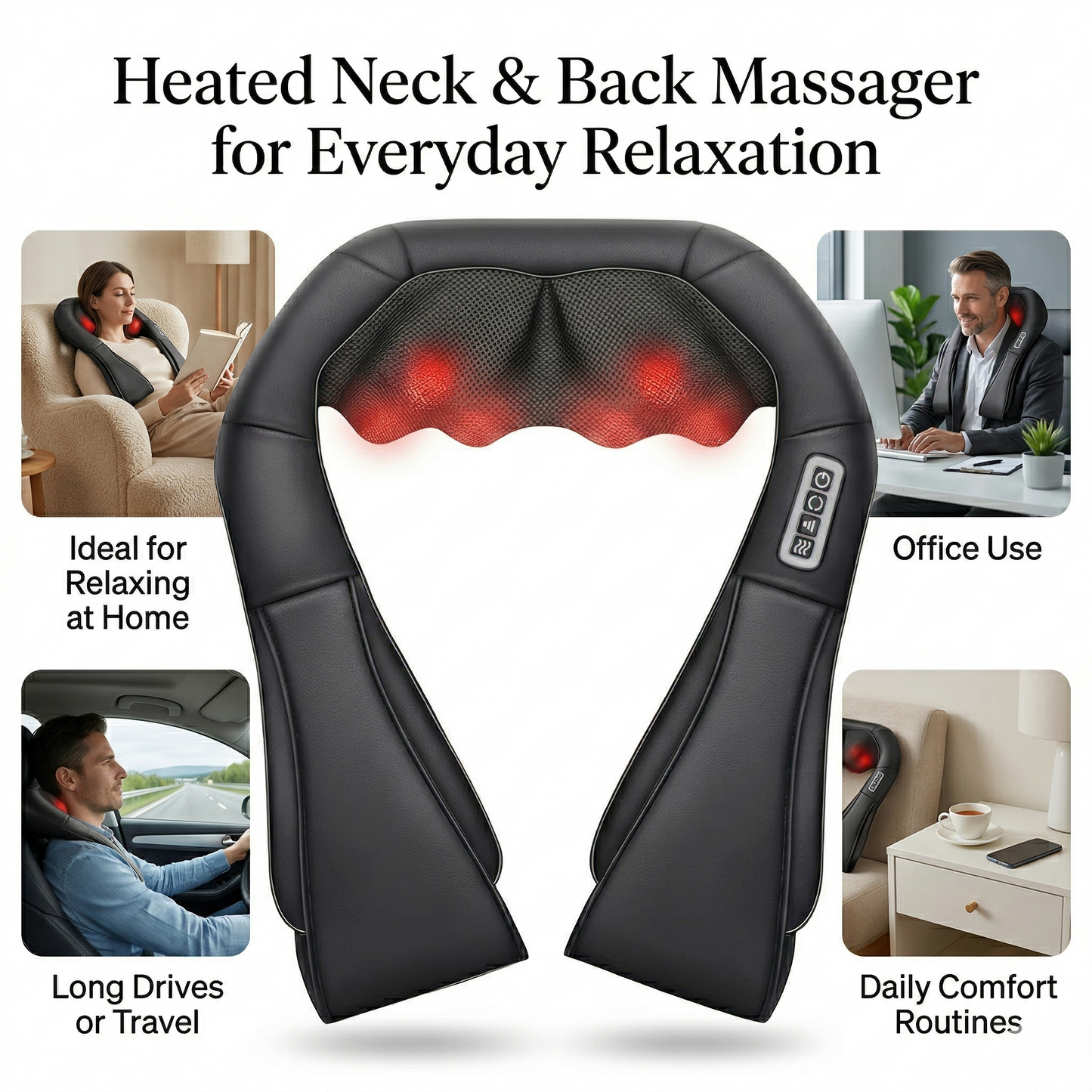 Heated Neck & Back Massager for Everyday Relaxation