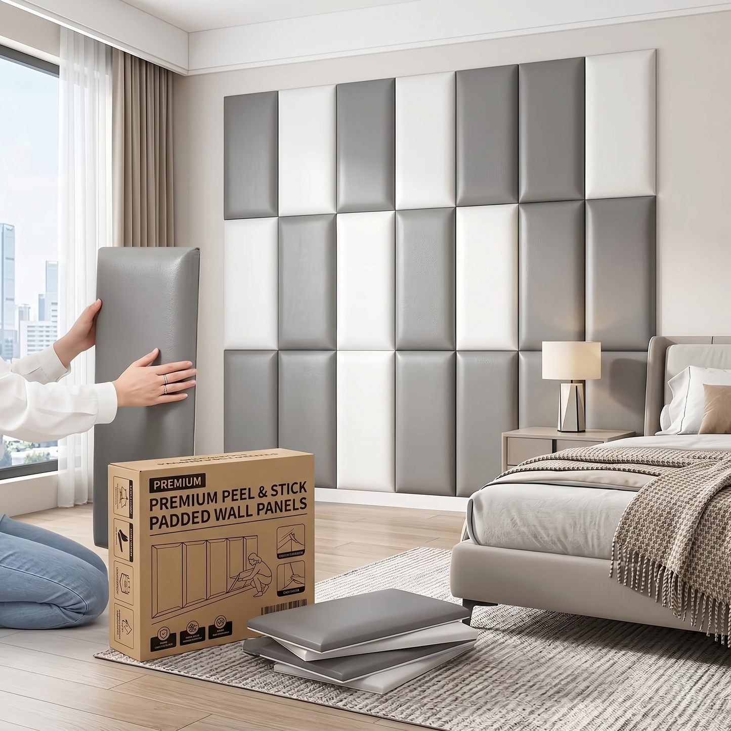 Kovelli™ CushWall Upholstered Wall Panels – 8 Pack