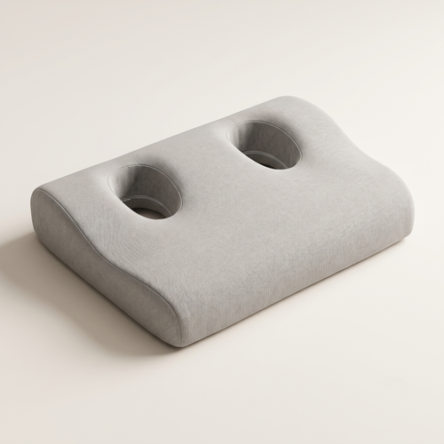 Ergonomic Memory Foam Pillow with Dual Ear Openings