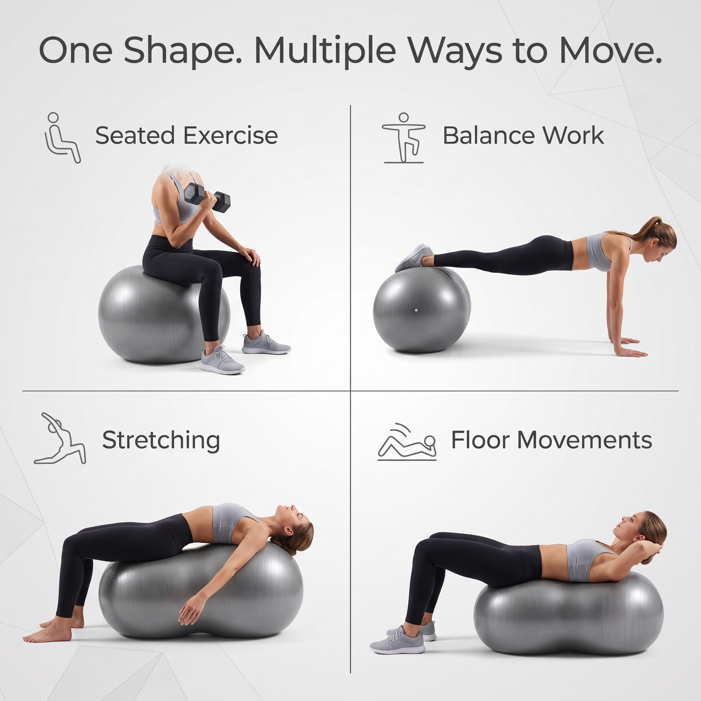 Peanut Stability Exercise Ball with Inflation Pump