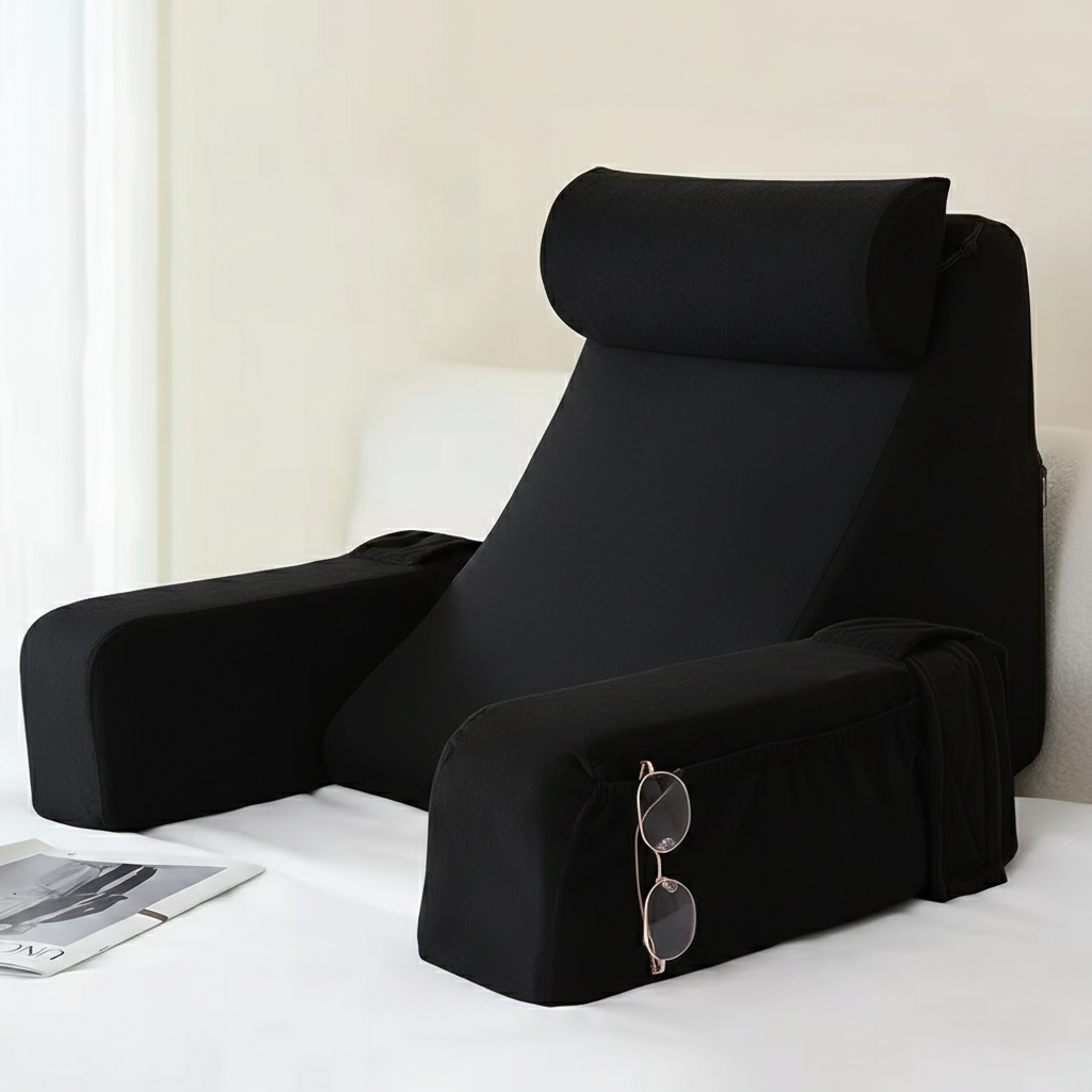 Ergonomic Bed Rest Pillow with Memory Foam Support