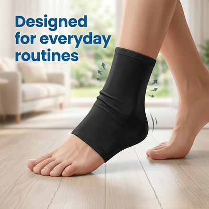 Cooling Compression Ankle Sleeve with Flexible Support & Reusable Gel Insert