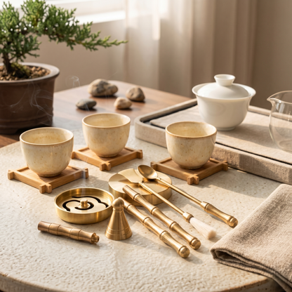 Brass Incense Ritual Tool Kit For Powder & Cone Incense