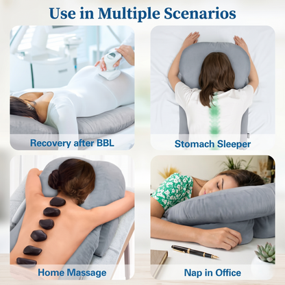 Adjustable Face Down Memory Foam Support Pillow for Stomach Sleepers & Relaxation