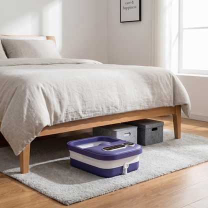 Collapsible Heated Foot Spa Bath With Temperature Control & Massage Rollers