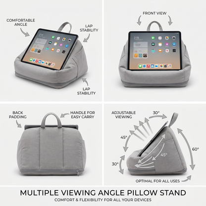 Hands-Free Bed & Couch Tablet Stand Pillow – Adjustable Soft Support for Phones & Tablets