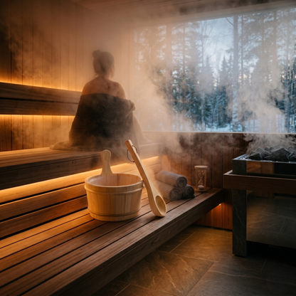 Premium Sauna Water Bucket & Ladle