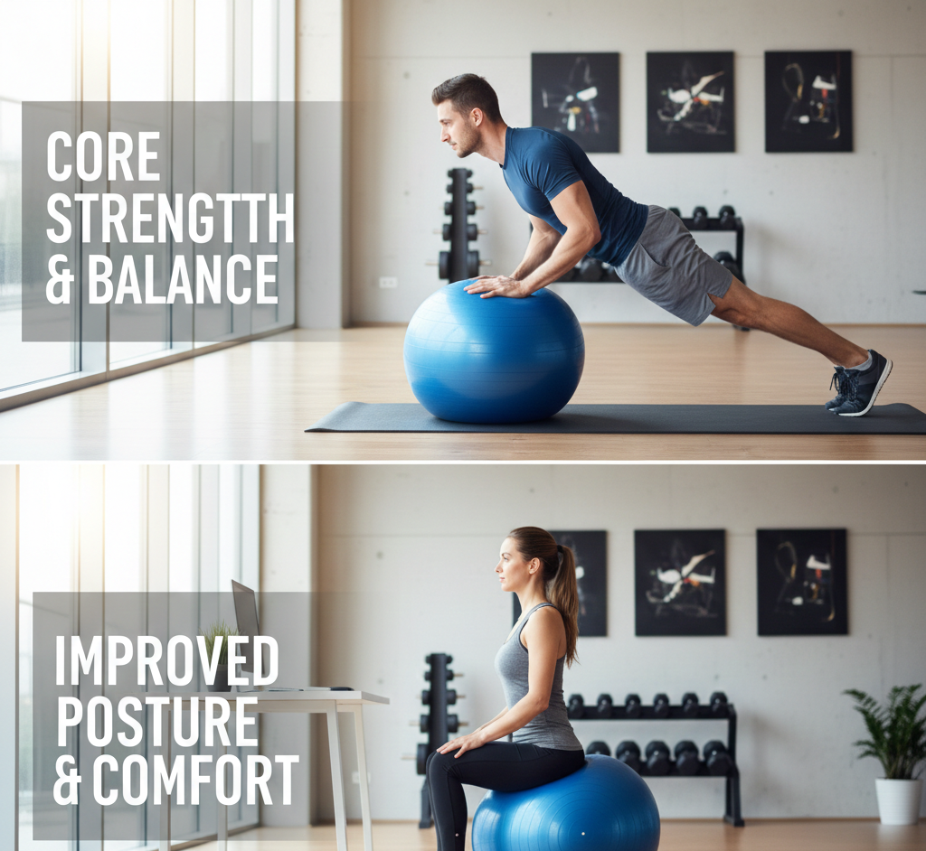 Anti-Burst Stability Balance Ball with Pump for Home Fitness