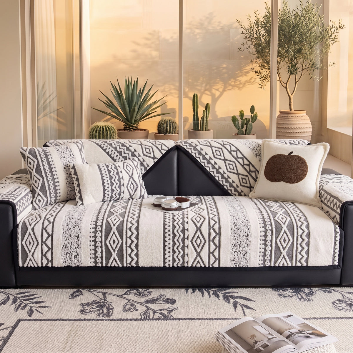 Plush 500 GSM Anti-Slip Sofa Cushion Cover