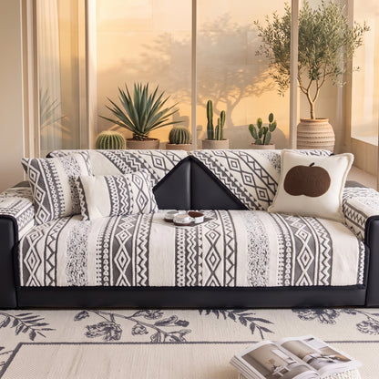 Plush 500 GSM Anti-Slip Sofa Cushion Cover