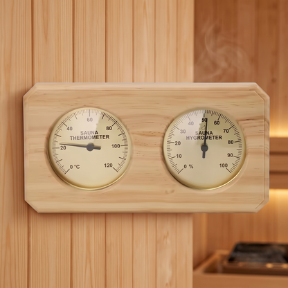 Wooden Sauna Thermometer & Hygrometer 2-in-1 Wall Gauge